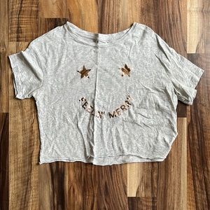 PINK Victoria’s Secret Cropped Feelin’ Merry Short-Sleeve Tee Size XS